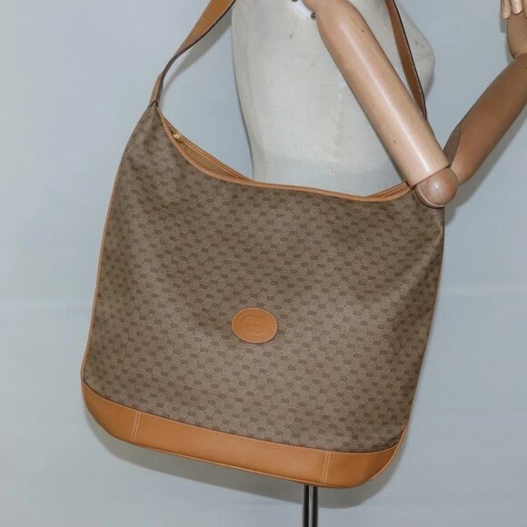 GUCCI Micro GG Supreme Shoulder Bag PVC Beige Gold - Picture 13 of 15